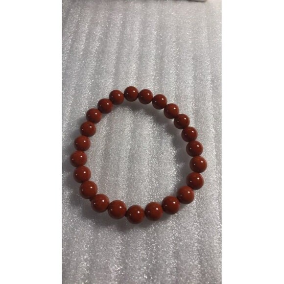 Red Jasper Beaded Stretch Bracelet-8mm - Picture 4 of 4